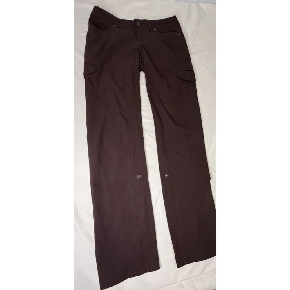 Kuhl Pants Women’s 6 REG Freeflex Roll Up Cargo Outdoor Hiking Burgundy - Picture 3 of 9